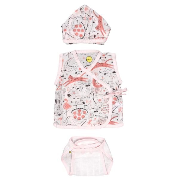 Unisex 100% Organic Cotton Animal Printed Jhabla Set - Image 1