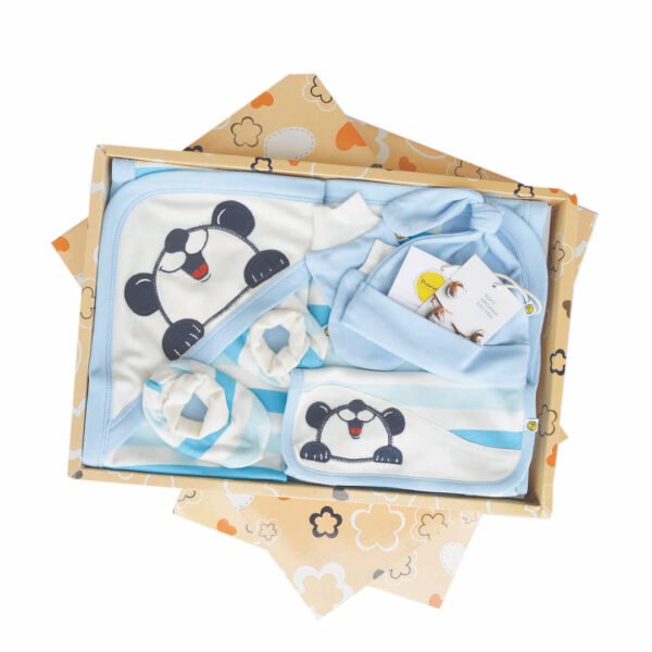 Unisex Panda Printed Newborn Baby Gift Set Pack of 5 - Image 1