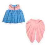 Girls Embroidered 100% Organic Top & Pyjama Set