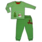 Unisex Christmas Theme Embroidered T-Shirt & Pant Set