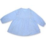Girls Organic Cotton Gathered Shiny Printed Frock