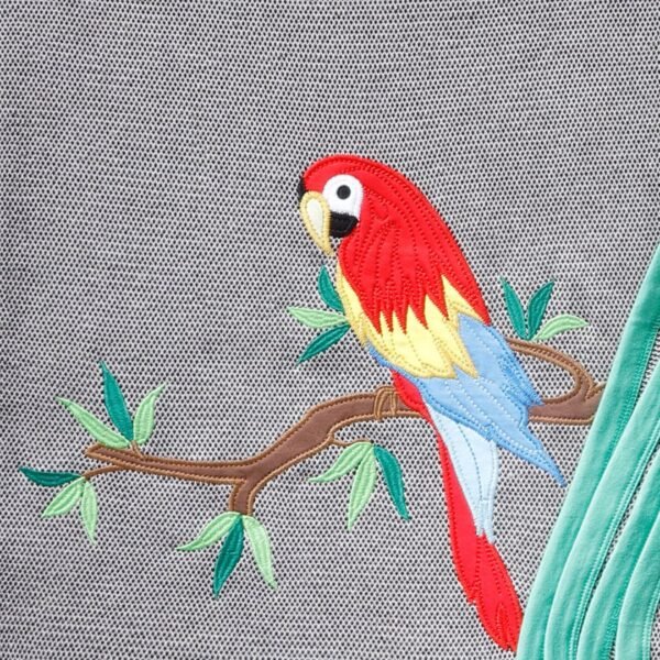Unisex Macaw Embroidered Stripe Warm Baby Blanket - Image 2