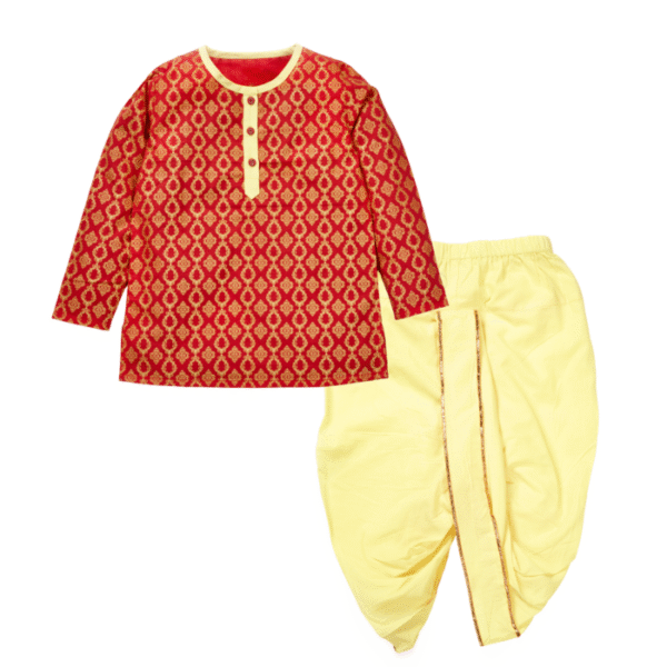 31Aug_combos.png Boys Festive Glitter Printed Kurta & Dhoti - Image 1
