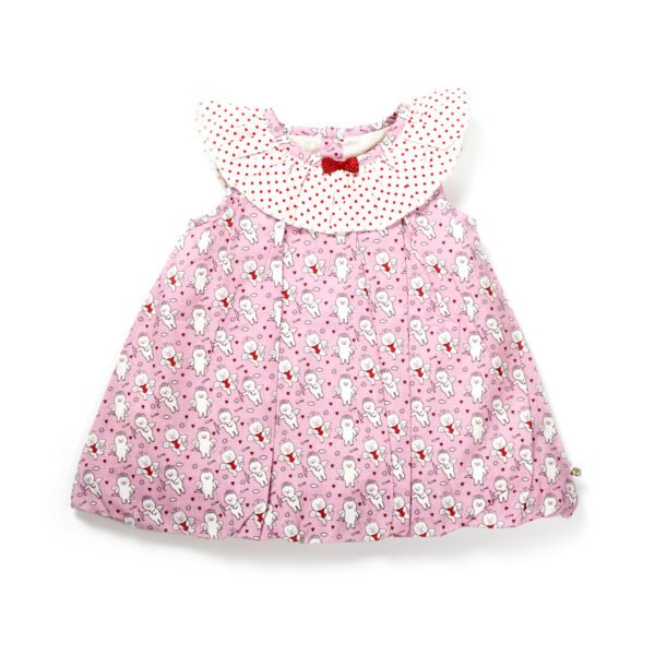 31_Aug_23_Pranava1351.jpg Girls 100% Organic Cotton Angels Printed Balloon Frock - Image 1