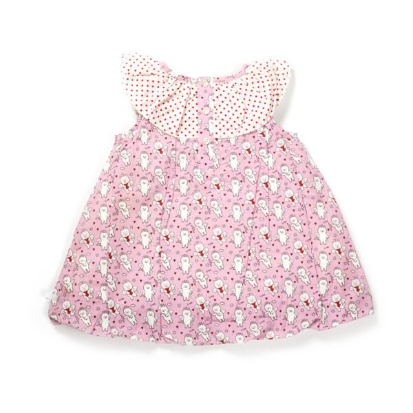 Girls 100% Organic Cotton Angels Printed Balloon Frock - Image 2