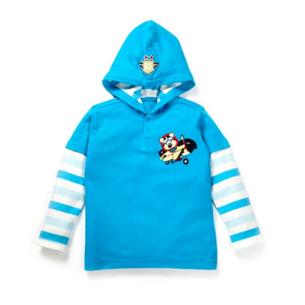 Boys Plane Embroidered 100% Organic Cotton Jacket - Image 1