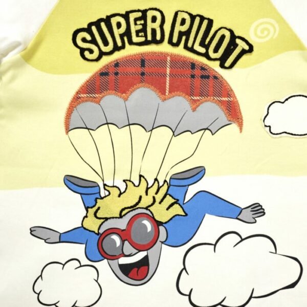 Boys Parachute Fun Print 100% Organic Cotton T-Shirt - Image 3