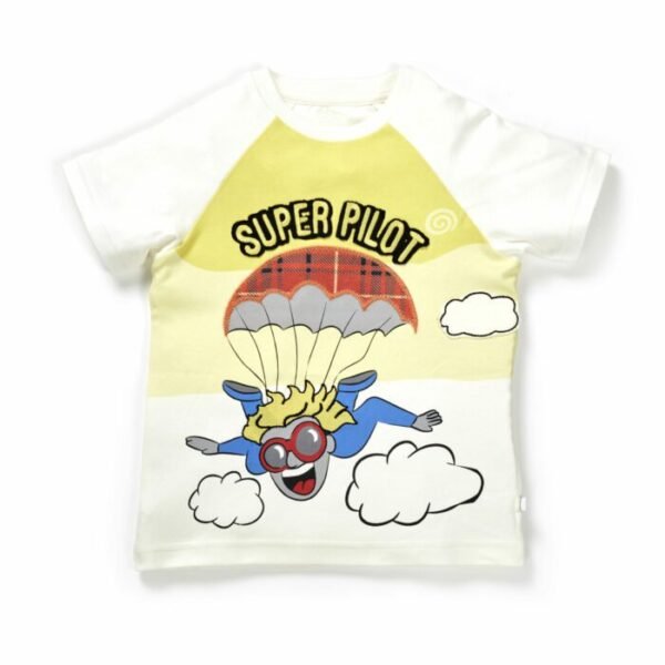 Boys Parachute Fun Print 100% Organic Cotton T-Shirt - Image 1