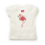 Girls Flamingo Embroidered 100% Organic Cotton Top