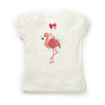 Girls Flamingo Embroidered 100% Organic Cotton Top