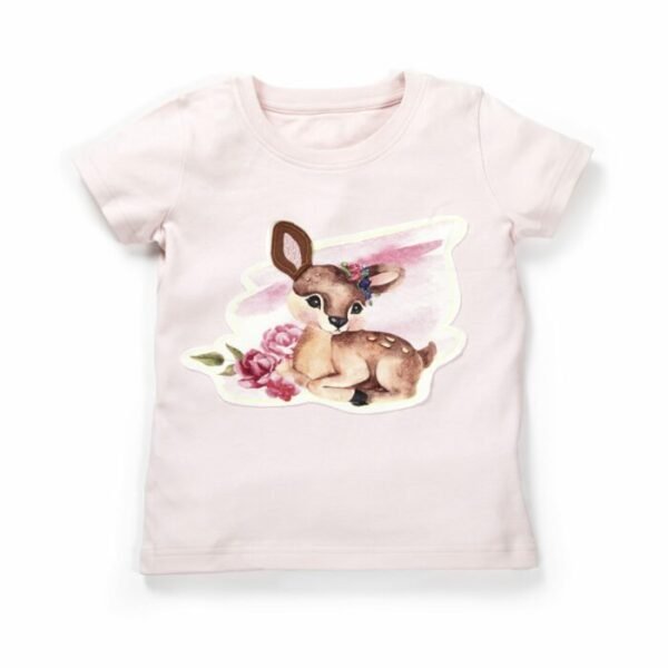 Girls Unicorn & Deer Printed T-Shirt Combo - Image 2