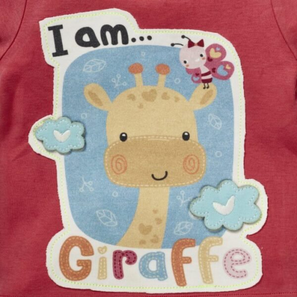 Girls Bird & Giraffe Printed T-Shirts Combo - Pink & Yellow - Image 7
