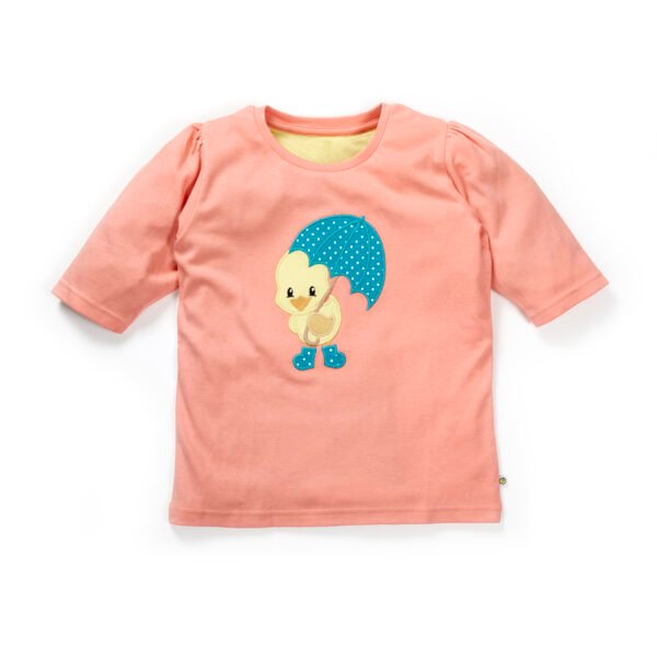 Girls Duck Embroidered 100% Organic Cotton Top - Image 1