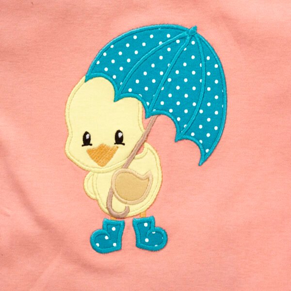 Girls Duck Embroidered 100% Organic Cotton Top - Image 2