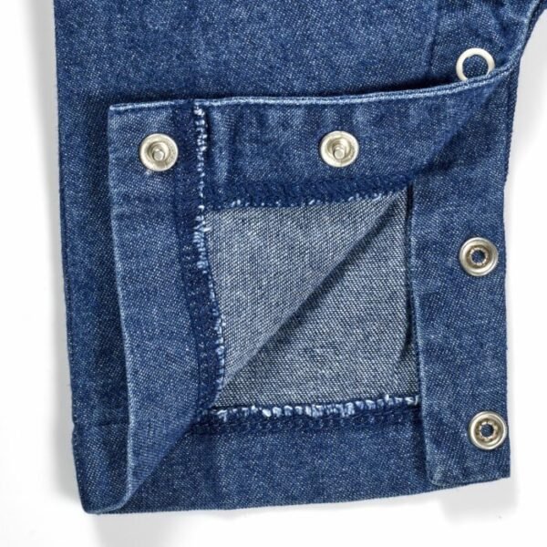 Girls Kitty Embroidered Sleeveless denim Romper - Image 6