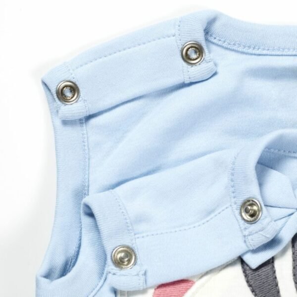 Girls Kitty Embroidered Sleeveless denim Romper - Image 5