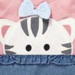 Girls Kitty Embroidered Sleeveless denim Romper - Image 3