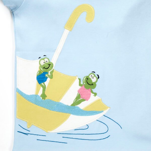 Kids Girl 100% Organic Cotton Umbrella Printed Top - Image 2