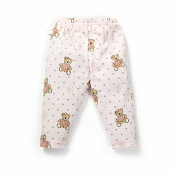 Girls Frill Neck Top and Teddy printed Leggings Set - Image 5