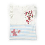 Girls Butterfly & Floral Embroidered Organic Cotton Top