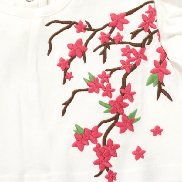 Girls Butterfly & Floral Embroidered Organic Cotton Top - Image 3