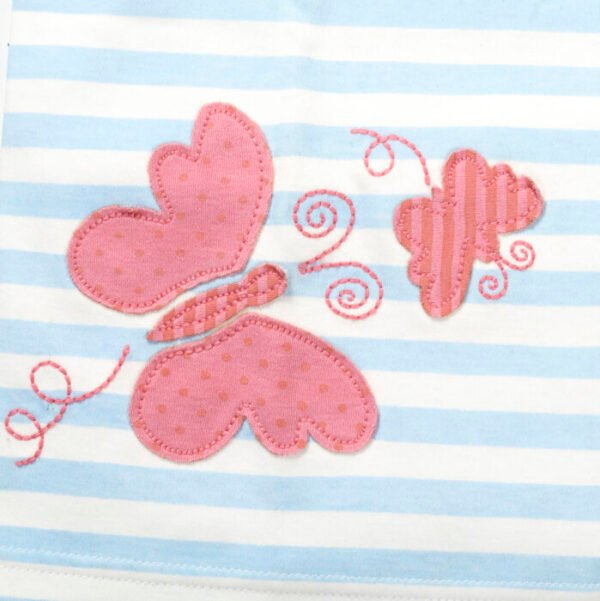 Girls Butterfly & Floral Embroidered Organic Cotton Top - Image 4