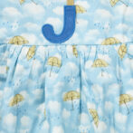 Girls Organic Cotton Umbrella Pattern Printed Frock - Image 2