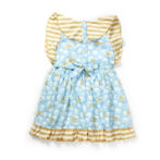 Girls Organic Cotton Umbrella Pattern Printed Frock - Image 3