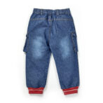 Boys Embroidered 100% Organic Cotton Cargo Denim Pant - Image 3
