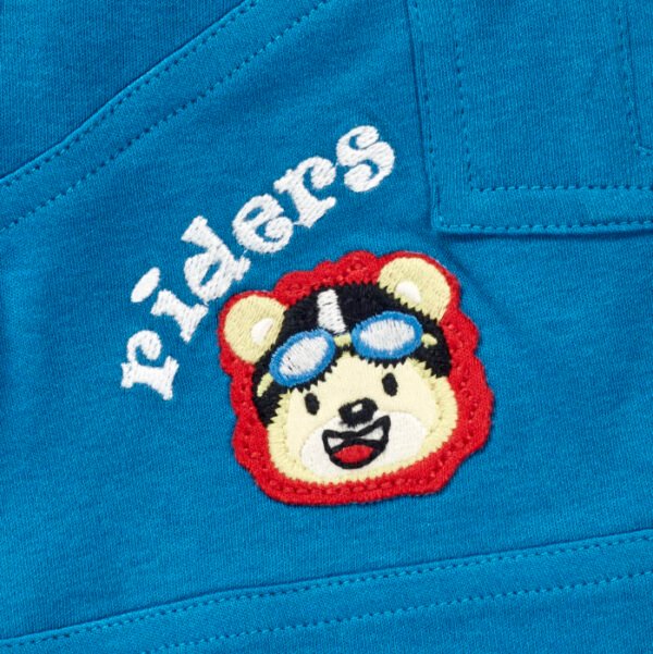 Boys Riders Embroidered 100% Organic Cotton Shorts - Image 2