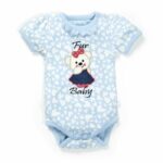 Girls Printed 100% Organic Cotton Frill Neck Bodysuit