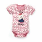 Girls Printed 100% Organic Cotton Frill Neck Bodysuit