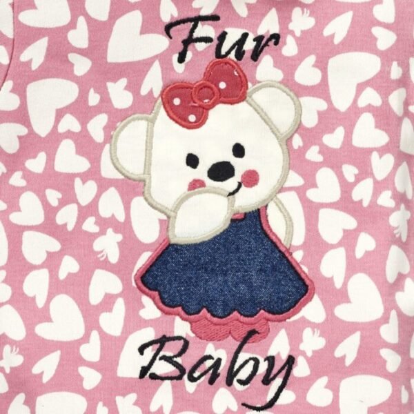 Girls Printed 100% Organic Cotton Frill Neck Bodysuit - Image 2