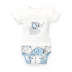 Boys 100% Organic Cotton Bodysuit with Elephant print