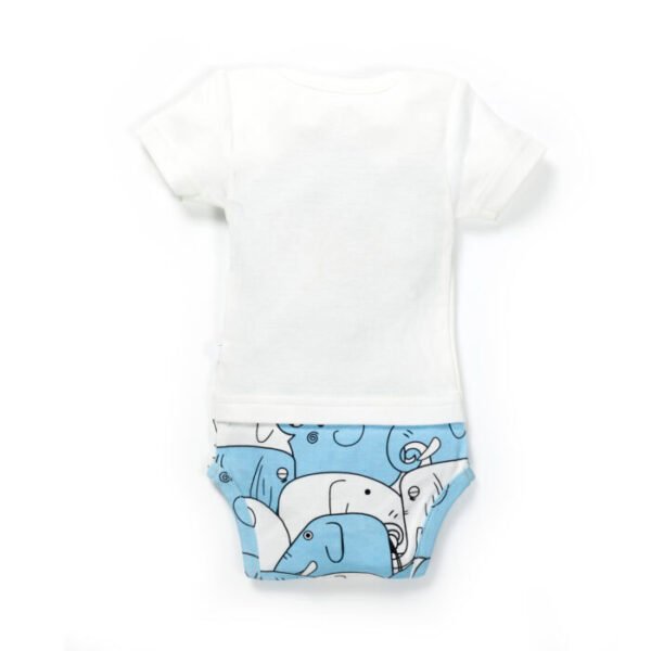 Boys 100% Organic Cotton Bodysuit with Elephant print - Image 3