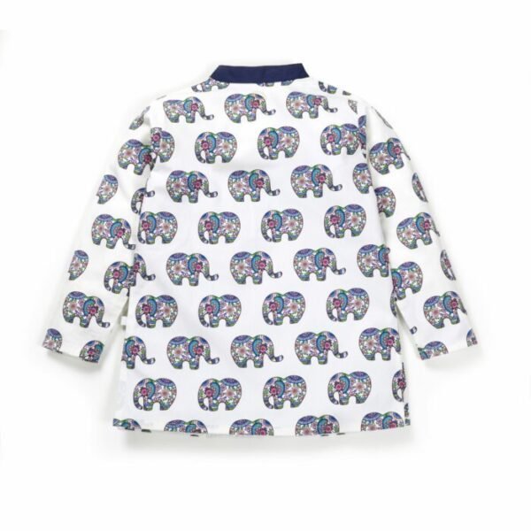 Boys Elephant Printed Kurta & Pajama Set - Image 4