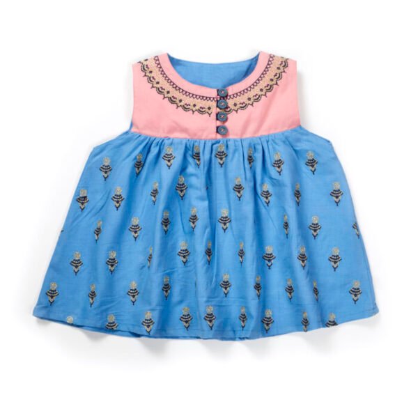 Girls Embroidered 100% Organic Top & Pyjama Set - Image 3