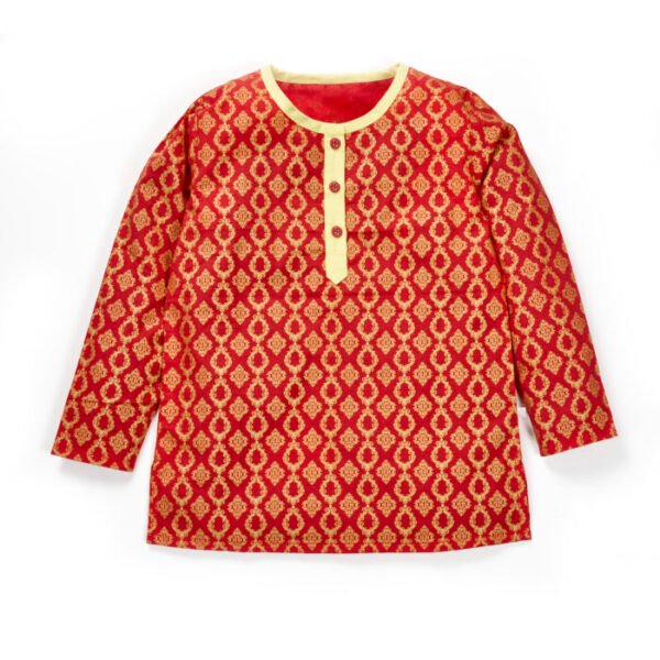 Boys Festive Glitter Printed Kurta & Dhoti - Image 2