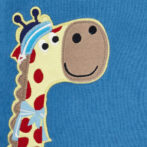 Boys Giraffe Embroidered 100% Organic Cotton T-Shirt - Image 3