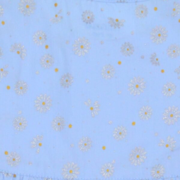 Girls Organic Cotton Gathered Shiny Printed Frock - Image 3