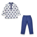 Boys Elephant Printed Kurta & Pajama Set