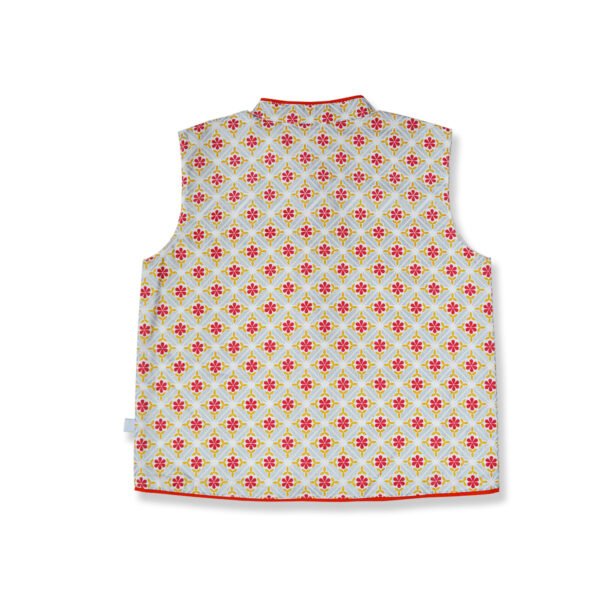 Organic Cotton Stand Collar Glitter Printed Jacket - Image 3