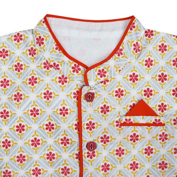 Organic Cotton Stand Collar Glitter Printed Jacket - Image 4