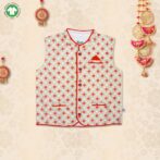 Organic Cotton Stand Collar Glitter Printed Jacket - Image 2