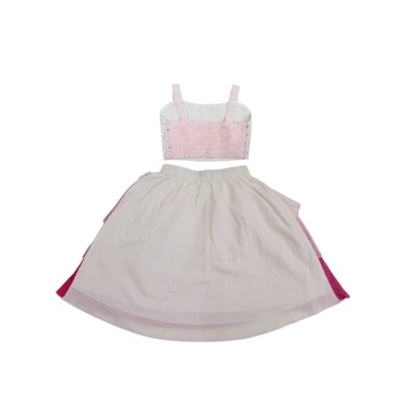 Girls Organic Cotton Frilled Skirt & Top with Dupatta - Image 3