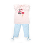 Girls Printed 100% Organic Cotton long Top & Leggings Set