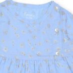 Girls Organic Cotton Gathered Shiny Printed Frock - Image 2