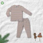 100% Organic Cotton Striped Tee With Coordinating Pant Set - Image 2
