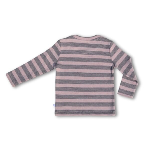100% Organic Cotton Full Sleeves Round Neck Striped Tee - Image 3