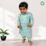 Boys Organic Cotton Printed Kurta & Gradient Dhoti